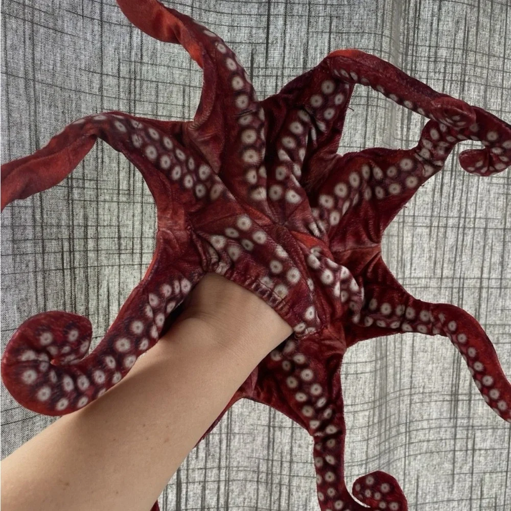 Folkmanis Red Plush Octopus hand puppet